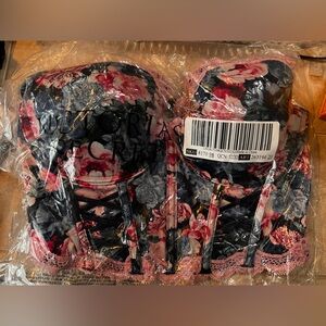 NWT NIB Victoria’s Secret Black lattice Rose Floral Bustier